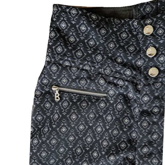 Bogner Dona Stirrup Ski Pants in Black Gray SIlver Jacquard Size 10 (runs small) - Picture 10 of 10